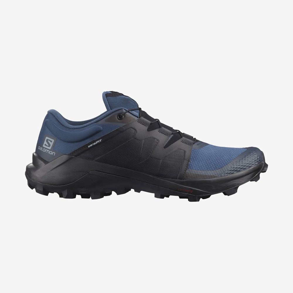 Chaussures De Trail Running Salomon Homme Foncé Noir / Bleu Marine - Salomon WILDCROSS - France (365